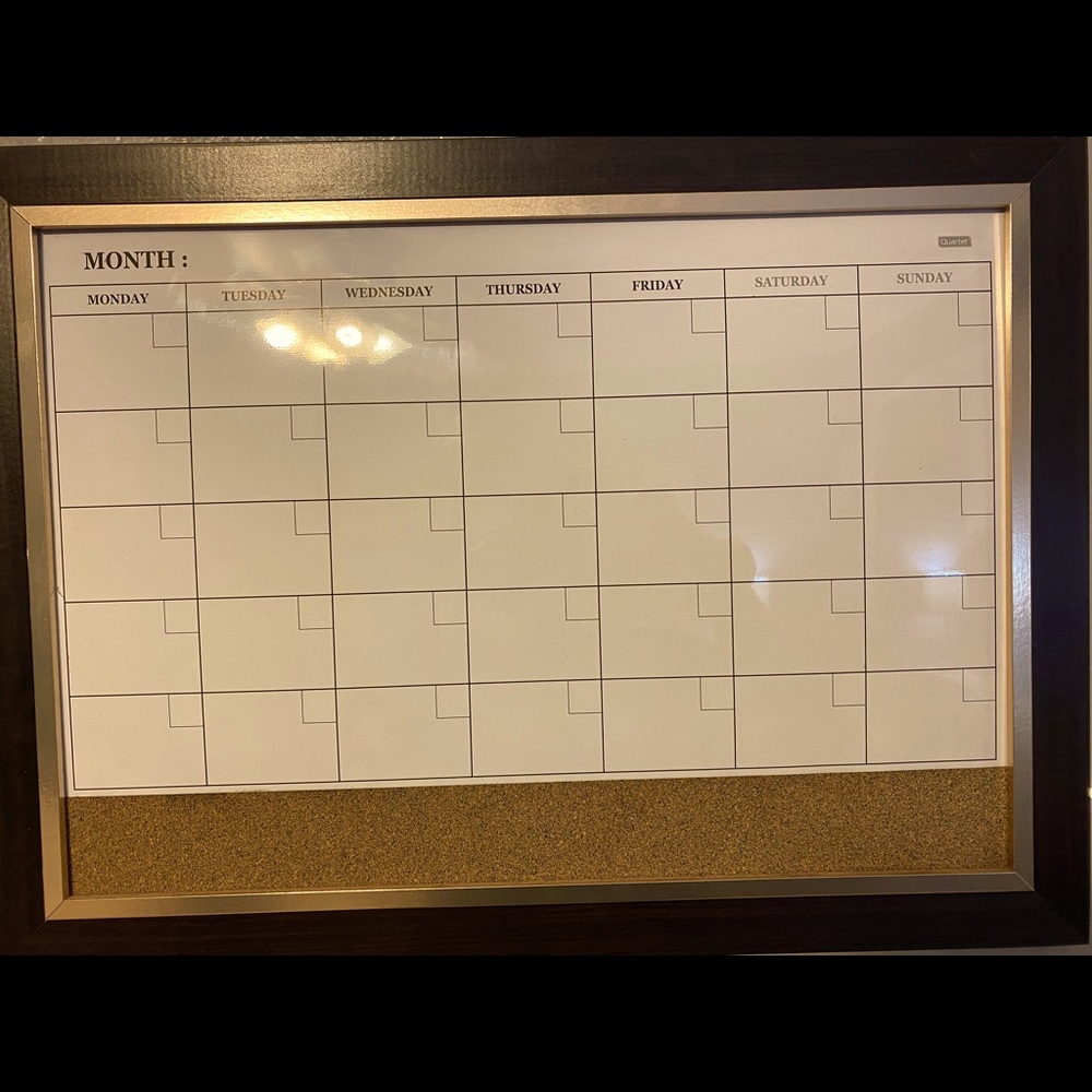 Calendar whiteboard/ cork board